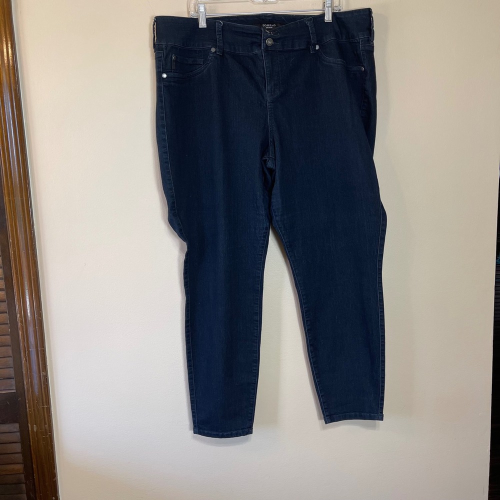 Torrid Denim Womens 22R Dark Wash High Rise Triple Button Fly Skinny Jeans
